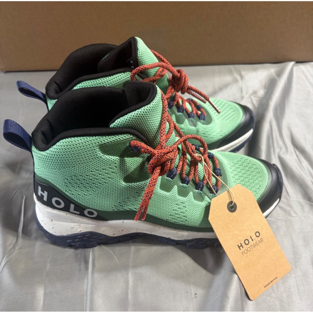 HOLO Footwear Maverick Women Hiking Boots Mint Green Orange Navy Mid Top New